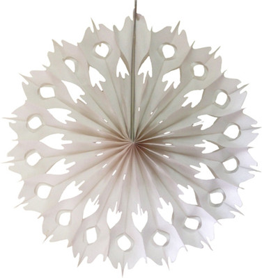 

Funcart 16'' Snowflake Paper Fan - White
