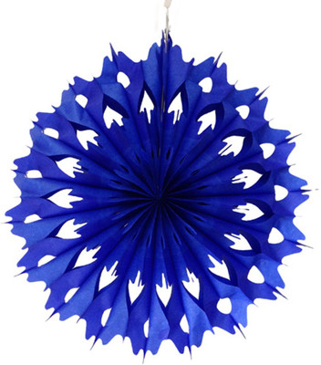 

Funcart 16'' Snowflake Paper Fan - Navy Blue
