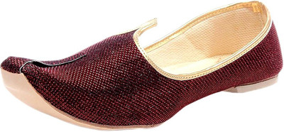 

Ramraj Men Synthetic Wedding Mojari Jutis For Men(Red