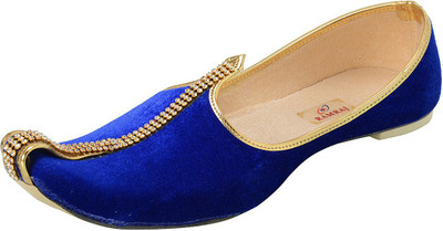 

Ramraj Men Synthetic Wedding Mojari Jutis For Men(Blue