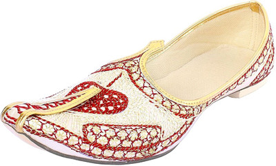 

Ramraj Men Synthetic Wedding Mojari Jutis For Men(White