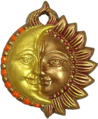 

Rasoh Village hand artz sun moon eclipse wall hanging decoratives Decorative Showpiece - 14 cm(Terracotta, Multicolor)