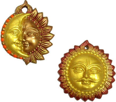 

Rasoh village hand artz hand made beautiful decorative wall hanging combo Decorative Showpiece - 14 cm(Terracotta, Multicolor)