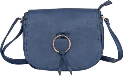 peaubella Women Casual Blue Leatherette Sling Bag