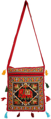 

Saashiwear Women Casual Red Cotton Shoulder Bag