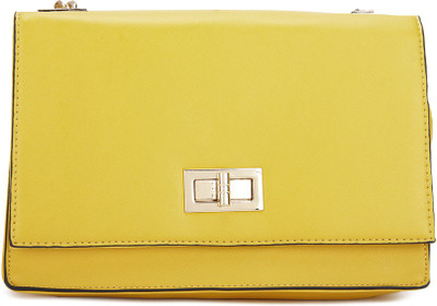 

Call It Spring Women Casual Yellow Genuine Leather Sling Bag