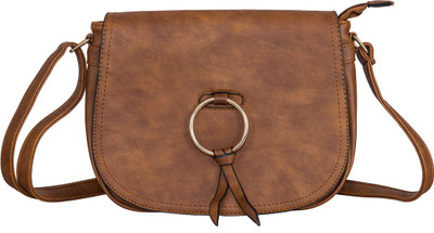 

peaubella Women Casual Tan Leatherette Sling Bag