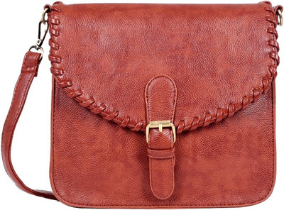 

Lino Perros Women Casual Tan Leatherette Sling Bag
