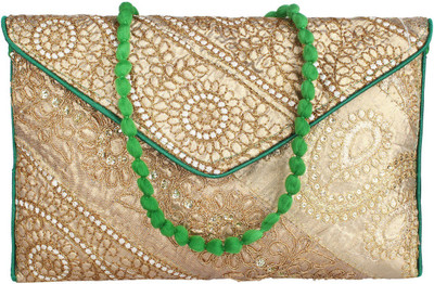 

Saashiwear Women Casual Gold Polyester Sling Bag