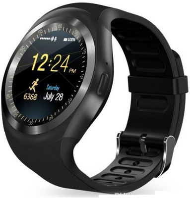 

IBS Bluetooth Smart Watch Touch Screen Y1 GSM Watch Phone For iOS Android Black Smartwatch(Black Strap Free Size)