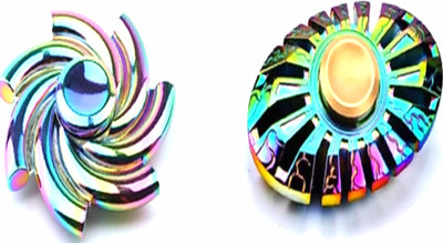 

VICTORY Shinning Rainbow Metal Illusion & Fish Fidget Spinner Toy ( set of 2) (Multicolor)(Multicolor)