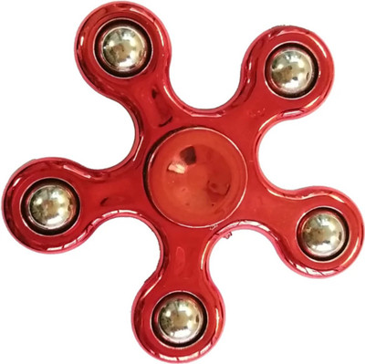 

VICTORY Superior Quality Chrome Finsh Metal Fidget Spinner toy-Gauranteed 2mins Spin Time (Red)(Red)