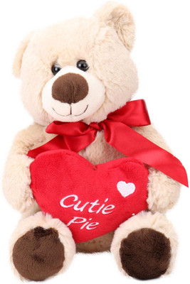 

Starwalk Bear Plush Cream Color with Red Bow & Cutie Pie Heart - 25 cm(Multicolor)