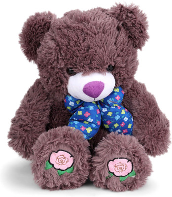 

Starwalk Dark Purple Bear Plush with Floral Printed Scarf 50 cm - 50 cm(Multicolor)