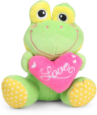 

Starwalk Green Frog Plush with Pink Heart 14 cm - 15 cm(Multicolor)