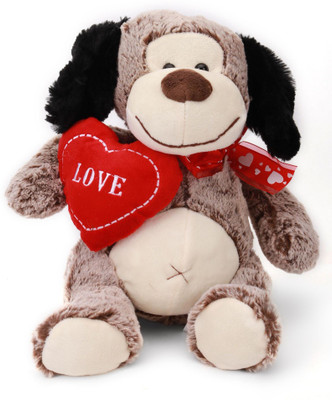 

Starwalk Dog Plush Grey Colour with Heart On Sides - 31 cm(Multicolor)