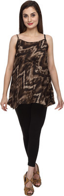 MORPH maternity Casual Sleeveless Printed Women Brown Top