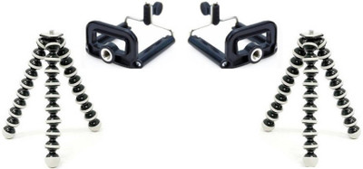 

ReTrack SET OF 2PC Adjustable Mini Octopus Mobile Phone Camera Stand Clip Bracket Holder Tripod(Black, Supports Up to 500 g)