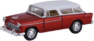 

Kinsmart 5'' Die Cast Metal 1:40 Scale 1955 Chevy Nomad with Doors Openable and Pull Back Action(Maroon)