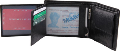 

uc Men Black Genuine Leather Wallet(8 Card Slots), Black-1150