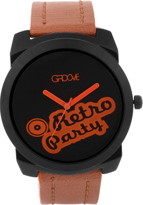 Groove Aspire Black Colour Watch - For Boys