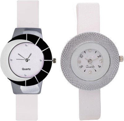 KNACK Black white different design beautiful with white glory round beautiful techture on dial Watch  - For Girls   Watches  (KNACK)