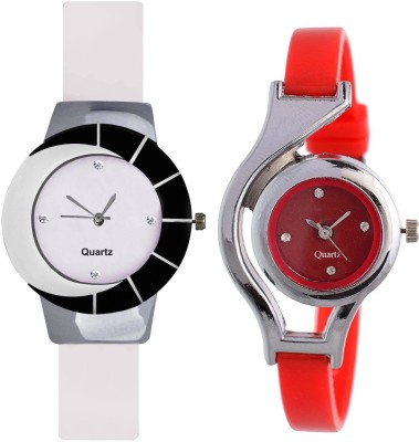 KNACK Black white different design beautiful with glory round different shape red women Watch  - For Girls   Watches  (KNACK)
