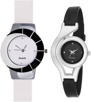 KNACK Black white different design beautiful with glory round different shape black women Watch  - For Girls   Watches  (KNACK)