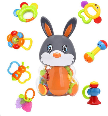 

RIANZ Cute Baby Rabbit Rattle(Red, Yellow, Blue, Green, Grey)