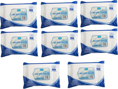 

Ginni Bed Bath Towel (For Sponge Bath) (pack of 8)(10 bathing wipes in each pack)