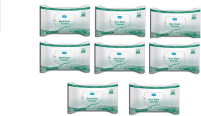 

Ginni Bed Bath Towel (For Sponge Bath) (pack of 8)(10 bathing wipes in each pack)