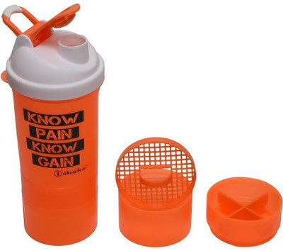 iShake Orange Body White Cap Matrix 500 ml Shaker(Pack of 1, Orange, White)