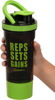 iShake Translucent Green Brawny gym bottle 700 ml Shaker(Pack of 1, White, Green), Green;translucent