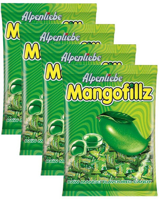 

Alpenliebe Mangofillz Center filled Candy, 100 pieces pouch (240g Each) Raw Mango Flavor Toffee(Pack of 4)