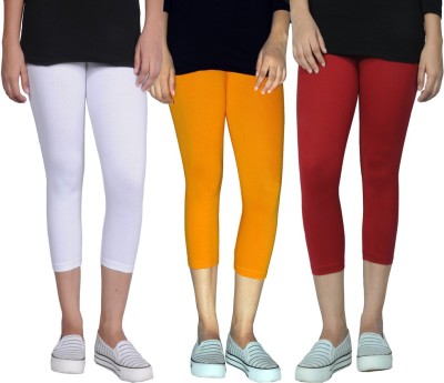 Tanunni Women White, Maroon, Yellow Capri