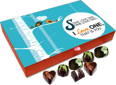 

Chocholik Gift Box - I Love One That Is You Chocolate Box - 12pc Truffles(144 g)