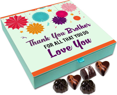 

Chocholik Gift Box - Thank You Brother For All That You Do Chocolate Box - 9pc Truffles(108 g)
