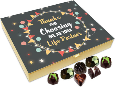 

Chocholik Gift Box - Thanks For Choosing Me As Life Partner Chocolate Box - 20pc Truffles(240 g)