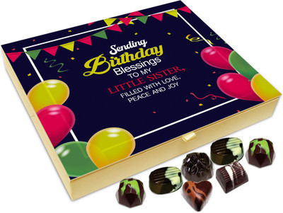 

Chocholik Gift Box - Sending Birthday Blessings To My Little Sister Chocolate Box - 20pc Truffles(240 g)