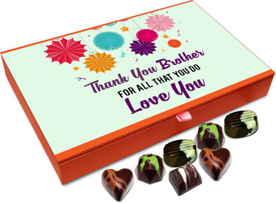 

Chocholik Gift Box - Thank You Brother For All That You Do Chocolate Box - 12pc Truffles(144 g)
