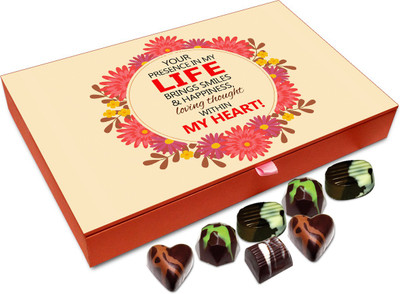 

Chocholik Gift Box -You Presence In My Life Brings Smile Chocolate Box - 12pc Truffles(144 g)