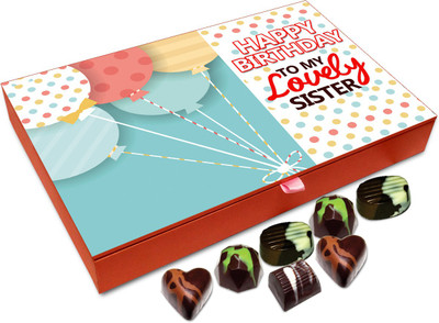 

Chocholik Gift Box - Happy Birthday To My Lovely Sister Chocolate Box - 12pc Truffles(144 g)