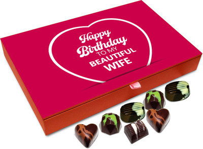 

Chocholik Gift Box - Happy Birthday My Beautiful Wife Chocolate Box - 12pc Truffles(144 g)