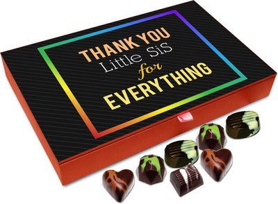 

Chocholik Gift Box -Thank You Little Sister For Everything Chocolate Box - 12pc Truffles(144 g)