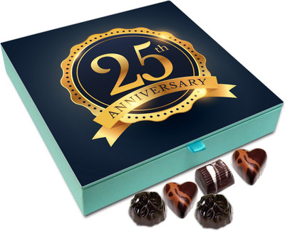 

Chocholik Gift Box - Happy 25th Anniversary Chocolate Box - 9pc Truffles(108 g)