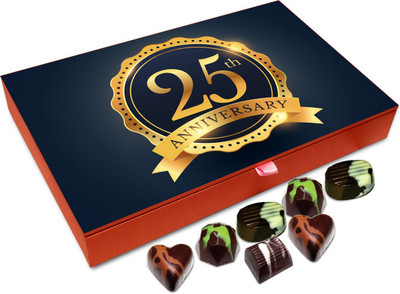 

Chocholik Gift Box - Happy 25th Anniversary Chocolate Box - 12pc Truffles(144 g)