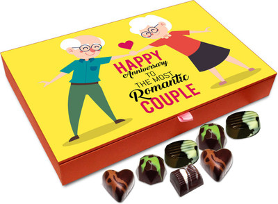 

Chocholik Gift Box - Happy Anniversary To The Most Romantic Couple Chocolate Box - 12pc Truffles(144 g)