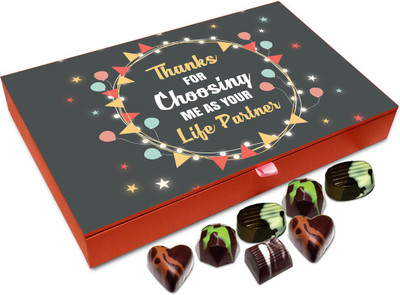 

Chocholik Gift Box - Thanks For Choosing Me As Life Partner Chocolate Box - 12pc Truffles(144 g)