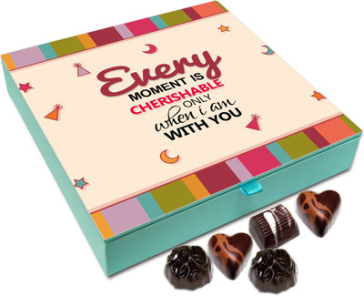 

Chocholik Gift Box - Every Moment Is Cherishable When I'm With You Chocolate Box - 9pc Truffles(108 g)