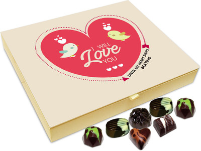 

Chocholik Gift Box - I Will Love You Until My Heart Stops Beating Chocolate Box - 20pc Truffles(240 g)